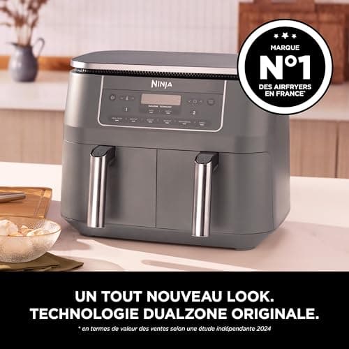 Ninja Air Fryer Dual Zone Digital, Electric Air Fryer, 2 Compartments, 7.6 L, 6-in-1, Oil Free Fryer, Max Crisp, Roast, Bake, Dehydrate, Warm, Metal Grey DZ300EU - Image 3