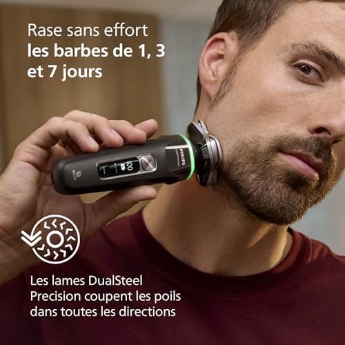 Philips Rasoir i9000 Prestige, Rasoir électrique sec et humide, Avec technologie Skin IQ, Système Triple Lift & Cut, Lames Dual SteelPrecision rotatives à 360°, Pod à nettoyage rapide, XP9207/30 - Image 7