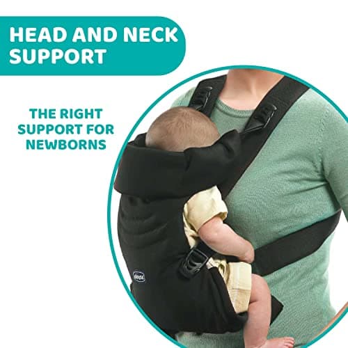 Chicco Easyfit Ergonomic Baby Carrier for Infants and Children from Birth to 9 kg, Physiological Baby Carrier, Simple to Carry, Mummy and Road Facing, Head and Neck Support, Black - Image 7