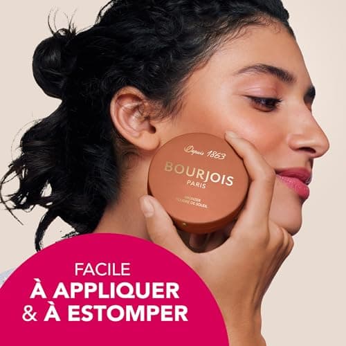 Bourjois Maxi Boîte Ronde Poudre de Soleil, 001 Clair, Fini mat doux, Formule Vegan, Poudre bronzante facile à estomper, Pour un effet sunkissed et un contour précis, Tenue longue durée. - Image 8