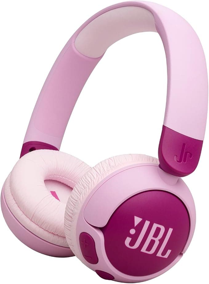 JBL Junior 320 BT Kids Wireless Over Ear Headphones with Built-in Microphone, Bluetooth, Safe Sound, Comfortable Pads, Sticker Set, Foldable Design, Purple - Image 1