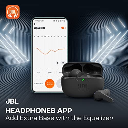 JBL Wave Beam, Écouteurs Intra-Auriculaires sans Fil, Résistance à l'Eau IP54 et IPX2, Appels Mains Libres et Batterie à Autonomie de 32 heures, en Noir - Image 5