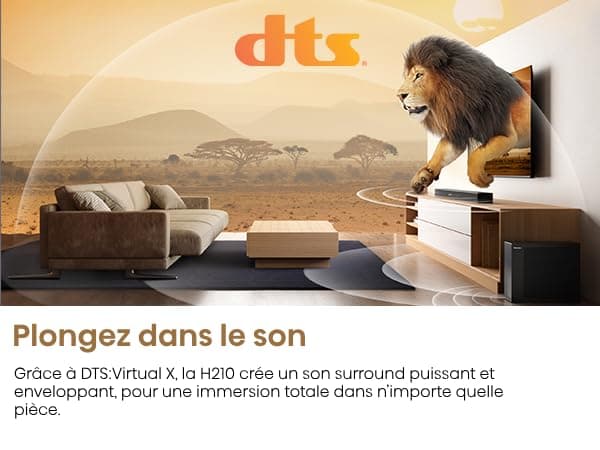 Hisense Barre de Son 2.1 CH 240W H210 - DTS Virtual X, Caisson de Basse sans Fil, HDMI Arc, Bluetooth, Noir - Image 7