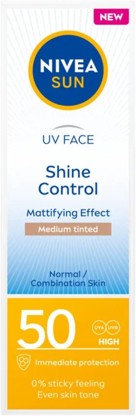 Nivea Sun Crème matante de peau de couleur de peau de nivellement de visage avec la protection élevée, Spf 50, 50 ml
