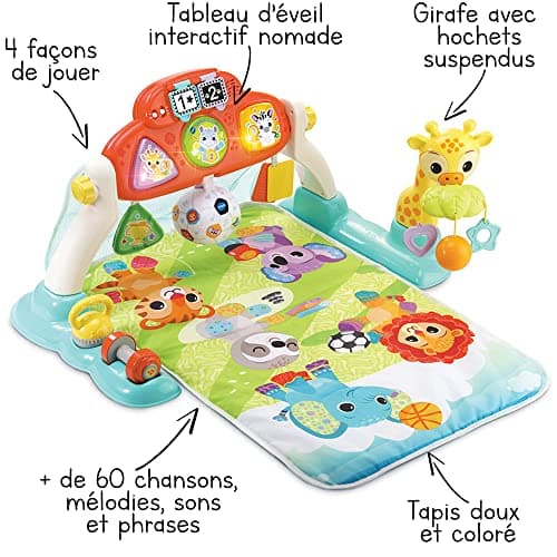 VTech - 4 in 1 Baby Sport Activity Mat, Musical and Evolutionary Play Mat, Activity and Development Toy, Rattles, Dumbbells, Baby Birth Gift - Image 3