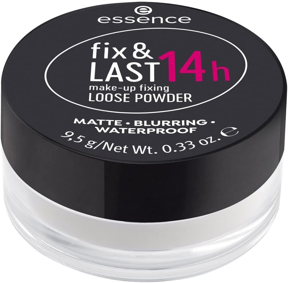 Essence Cosmetics fix et LAST 14h make-up fixing LOOSE POWDER poudre libre, longue durée, fixant, contrôle du sébum - contrôle de la brillance, mat (9.5g)