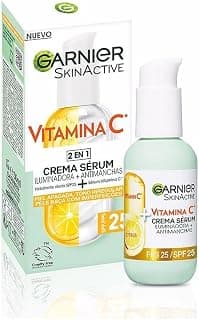 Garnier , sérum facial éclaircissant et anti-imperfections 2 en 1, contenant 20 % de vitamine C et SPF25, non gras, testé cliniquement, 50 ml