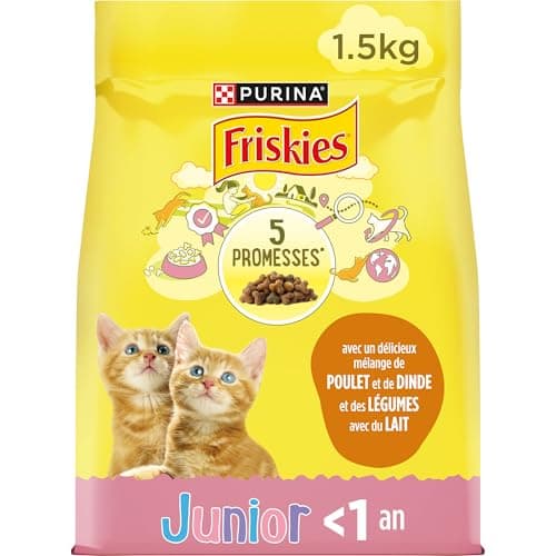 FRISKIES | Junior | Cat | Complete Kitten Kibble | Chicken, Milk and Vegetables | Complete Food for Healthy Kitten Growth | Bag | 1.5 kg - Image 3