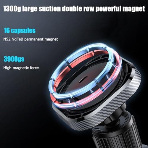 Magnetic Car Phone Holder, Magnetic Car Phone Holder, Mobile Phone Holder Dashboard, 360° Rotation Magnetic Car Phone Holder (Curved Arm Model) - Image 3