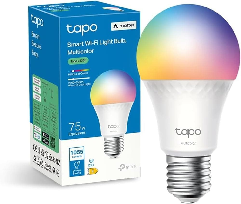 Tapo Matter Ampoule Connectée WiFi, Ampoule LED E27 Multicolore 2500K-6500K, 8.6 W 1055Lm, Compatible avec Alexa, Google Home et Apple Home, Commande Vocale, Economie d'énergie, L535E - Image 10