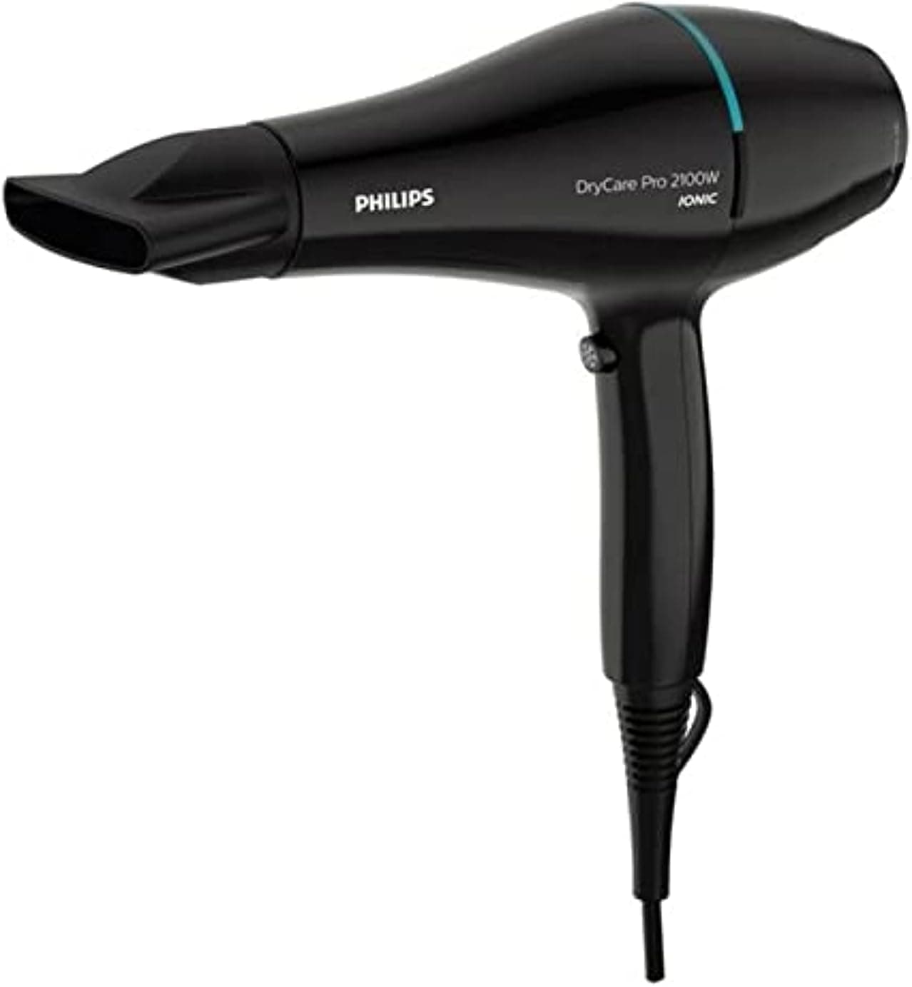 Philips Thermoprotect Professional Hair Dryer, AC Motor, Ion Care, 9 mm Nozzle and 6 Speed, ThermoProtect Temperature, 2100 W, Black and Turquoise (Model BHD272/00) - Image 1