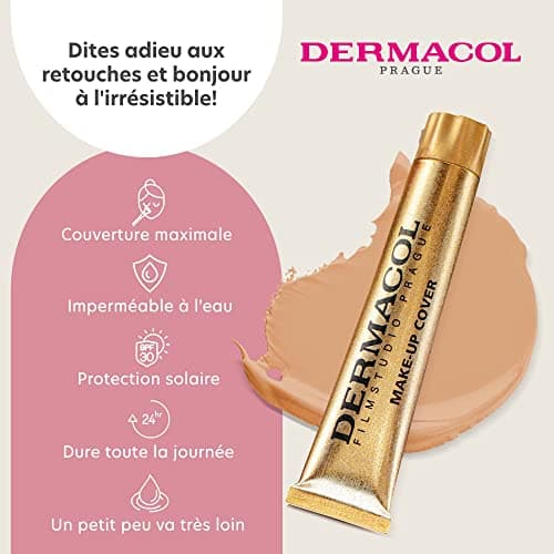 Dermacol Fond de Teint Fondation Couvrante Totale | Base Correctrice Waterproof SPF 30 | Maquillage Liquide | Camouflage de Tatouage, Cicatrices, Acné, Tache de la Peau | 218, 30g - Image 5