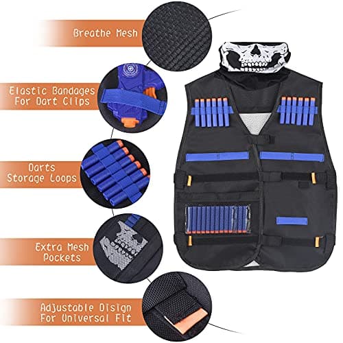 Electric Target with Tactical Vest, 1 Rifle for Children and 20 Darts Set of Nerf Accessories, Birthday Gifts Toys for 6 7 8 9 10 Years Children Boy - Image 4