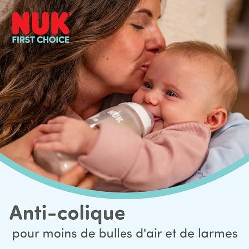 NUK First Choice Baby Bottle | 3+ Months | 300ml | Anti-Colic Bottle | PP | Temperature Control Indicator | Whale | Pack of 1 - Image 5