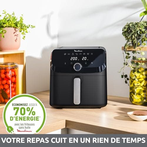Moulinex Easy Fry Mega, compact air fryer, Mono drawer 7.5 L, Up to 8 people, 8 programs, black EZ8558F0 - Image 8