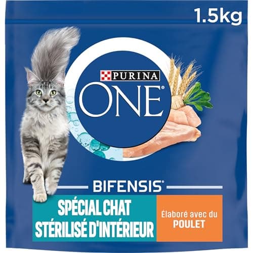 PURINA ONE | Benefits | Special Indoor Sterilized Cat | Dry Food | Helps control weight, maintain a healthy urinary system, and remove stomach hair | Chicken | Bag | Pack (6x1.5kg) - Image 2