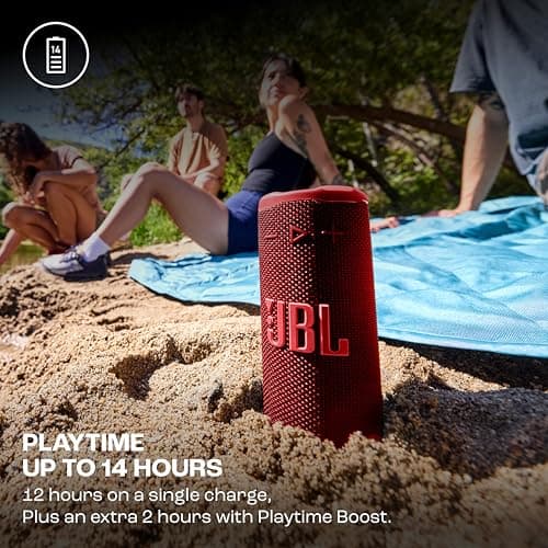 JBL Grip, Compact Bluetooth Speaker, AI Sound Boost, Waterproof and Dustproof IP68, Ambience Lighting, 14 Hours of Battery Life, Auracast Multi-Speaker Connection, Portable JBL App, Red - Image 7