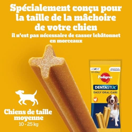 Pedigree DENTASTIX 56 Bâtonnets à Mâcher pour Grand Chiens 25kg+, 8 Sachets de 7, Saveur Poulet et Bœuf, Détartrage Dentaire Chien, Soins Dentaires pour Chien - Image 10