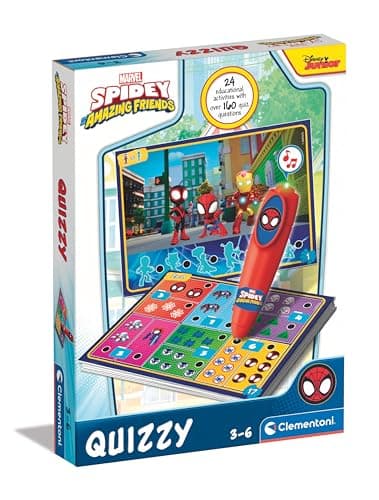 Clementoni - 24 Educational Activities Quizzy Marvel Spidey Amazing Friends - Kids 3-6 Years, Sensory Learning Toy - Quiz Shapes, Colors, Numbers - Image 2