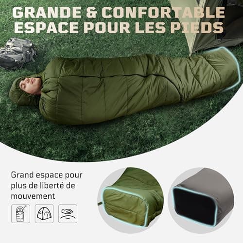 Adult Sleeping Bag, Sarcophagus Sleeping Bag - Cold - 4°C | 4 Seasons Compact Sleeping Bag for Camping, Trekking & Bivvy (Adult ≤185 cm) - Image 6