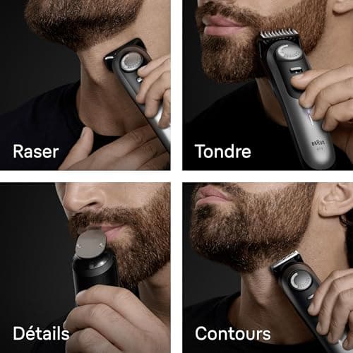 Braun Tondeuse À Barbe Series 9, + 7 Outils De Barbier, Mode PowerBoost, Lame ProBlade, 180 Min D'autonomie, Dégradé, 50 Longueurs, Molette De Précision Et Verrouillage, Étanche, BT9520, Chrome - Image 6