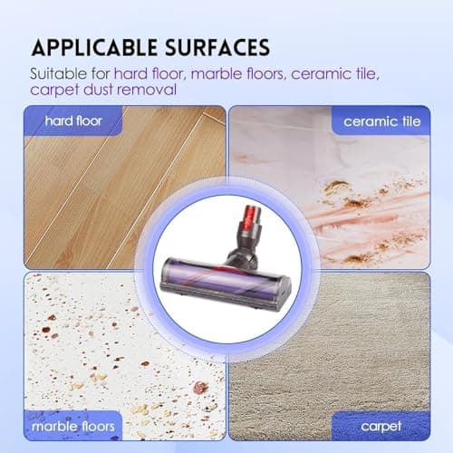 Tête de Brosse pour Dyson V7 V8 V10 V11 V15, Brosse électrique pour Dyson SV10 SV11 SV12 SV14, Brosse aspirateur, Brosse Motorisée pour Tapis et Sols Durs Pièce de Rechange 967483-04 - Image 6