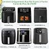 YINGRACE 23 cm Air Fryer Accessories for Russell Hobbs XXL 8L 8.3L, Cecotec 7.6L, COSORI 6L/6.2L/6.4L, 4PCS XXL Air Fryer Mould with Grate, Pizza Tray, Silicone Mould, Baking Paper Air Fryer - Image 3