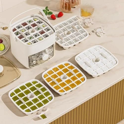 Ice Cubes Maker | 48 Compartiments Machine À Glaçons À Pression | Box Ice Avec Scoop | Réutilisable Ice en Réseau de Glace avec Poignée pour les Cocktails et le Jus de Café - Image 7