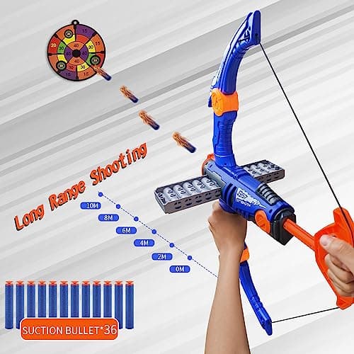 Arrows and Bow Set for Kids Compatible with Nerf Gun Balls 12 Darts Clip Shot Foam Ball Archery Toy with 36 Foam Darts for Boys Girls - Image 5