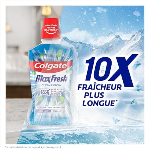 COLGATE - Bain de bouche Colgate Max Fresh Clean & Fresh - Sans alcool- Fraîcheur longue durée pour l'haleine- le flacon de 500ml - Image 6