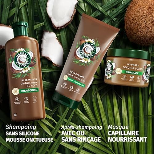 Herbal Essences Hydration Mask Coconut Fragrance 500ml Damaged Hair, Helps Nourish and Smooth, for Soft Hair, Naturally Derived Ingredients, Vegan and Not Tested on Animals - Image 8