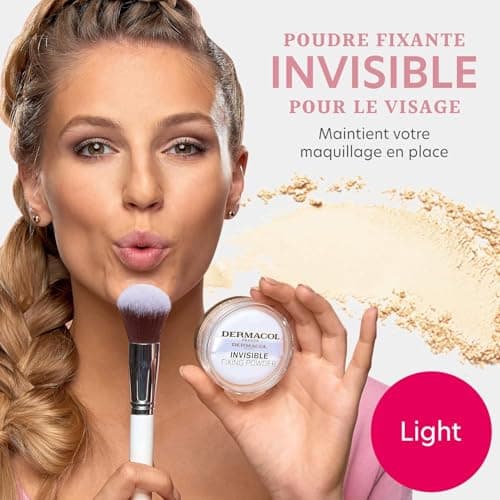 Dermacol - Poudre fixante invisible pour le visage, Poudre translucide et résistante au toucher, poudre libre pour le maquillage, poudre mate sans frangibilité avec houppette, légère, 13,5 g (Light) - Image 4