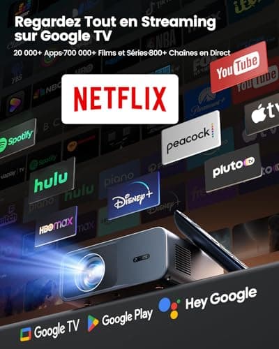 4K Projector 【Google TV/Dolby】 36000 Lumens Netflix/Disney+ Projector 4K Portable Auto Focus/Keystone, Voice Control, HDR10, WiFi 6 Projector Bluetooth FHD 1080P Home Theater Projector - Image 3