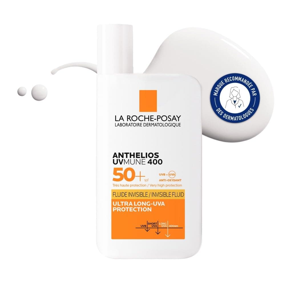 La Roche-Posay - Fluide Invisible Anthelios UVMUNE 400 - Texture Fluide Ultra Légére - Soin Pour Le Visage Protection 50+ Haute Efficacité - Produit solaire SPF50 Pour tous types de peau - Image 9