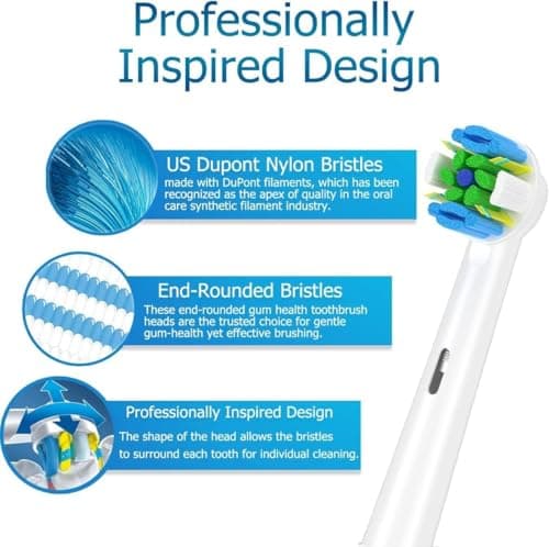 Qitizu Toothbrush Heads Compatible with Braun Oral-b, Replacement Heads for Oral-B Electric Toothbrush, Include Precision, Floss, Cross, Sensitive (16 White) - Image 5