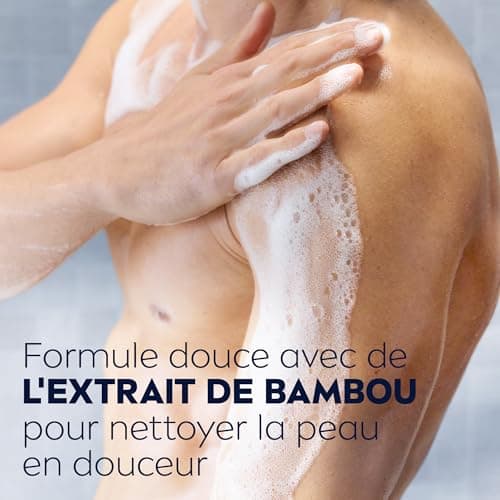 NIVEA MEN Gel Douche Sensitive (lot 6 x 250 ml) — Soin lavant enrichi à l'extrait de Bambou — Gel douche homme 3 EN 1 — Soin nettoyant doux Corps Visage & Cheveux pour les peaux sensibles - Image 5