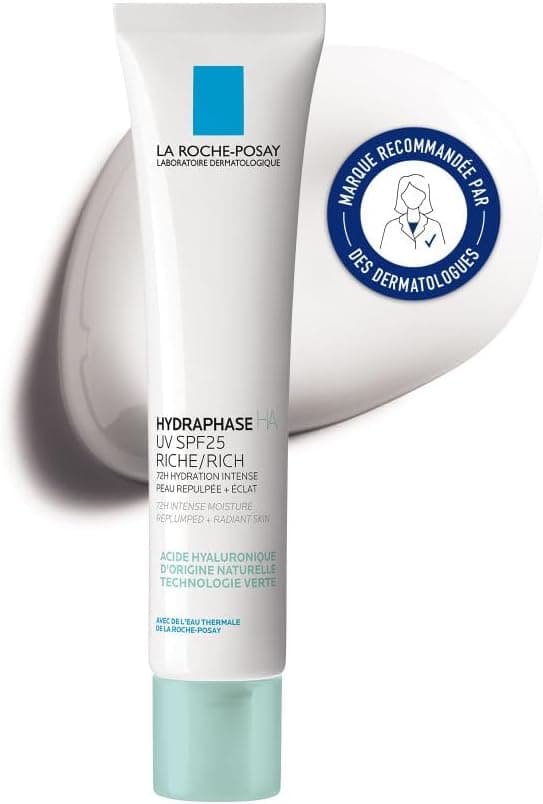 La Roche-Posay, Hydraphase, Moisturizing Cream Rich UV SPF25 Light, Moisturizes & Protects, Enriched with Hyaluronic Acid, For Sensitive & Dehydrated Skin, Normal to Dry Skin, 40 ml - Image 1