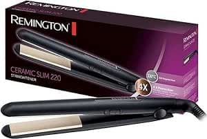 Remington Hair Straightener [4 x Protection] Ceramic Slim (Anti-Static Tourmaline Ceramic Coating & Easy Glide, Even Heat & Gloss) Straightening Iron S1510
