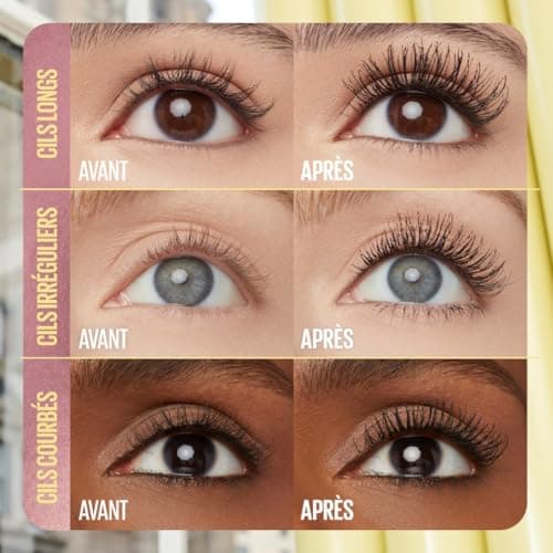 Maybelline New York - Mascara Volume Modulable - Effet Maxi - Cils Définis, Amplifiés, Séparés - Sans Paquets - Tenue Jusqu'à 24h - Colossal Bubble - Teinte : Noir - 10 ml - Image 7