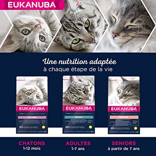 EUKANUBA Hair Ball Controls - Premium Dry Food for Adult and Senior Cats - Rich in Fresh Chicken and Rice - Wheat and GMO Free - Complete and Balanced Food - Resealable Bag - 2kg - Image 8