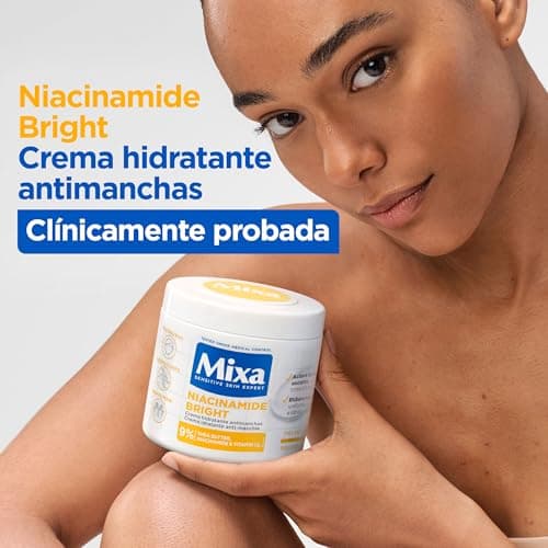 Mixa Crème Hydratante Anti-Taches, Pour Peau Sèche et Terne, Peau Hydratée pendant 48H, Teint Lumineux et Uniforme, Avec 9% de Niacinamide, Vitamine C et Beurre de Karité, Niacinamide Bright, 400 ml - Image 4