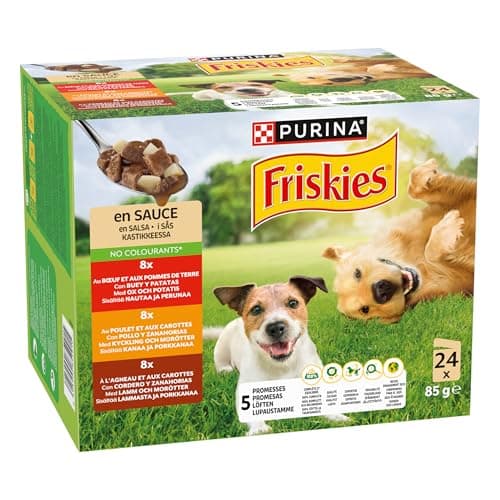 FRISKIES | Adult Dog Patée | In Sauce | Chicken, Beef, Lamb and Vegetables | Helps Maintain a Sparkling Look, Shiny Hair and Healthy Skin | Fresh Sachets | 24 x 85g - Image 5