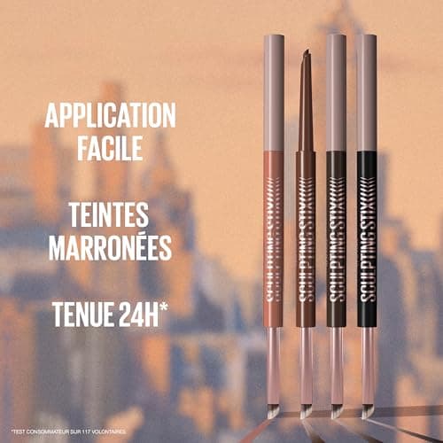 Maybelline New York - Eyeliner 2-en-1 - Avec Pinceau Biseauté et Pointe Précise 1,5 mm - Résistant à la Transpiration - Tenue Longue Durée 24H - Sculpting Stix - Teinte : 014 Mocha Contour - Image 6