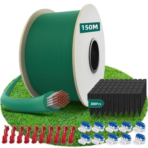 HAUSPROFI Robot Lawnmower Cable 150 m + 300 Pegs + 10 Cable Connectors + 10 Connection Terminals, Robot Lawnmower Wire Cable for Worx, Gardena, Bosch, Yard Force etc - Image 2