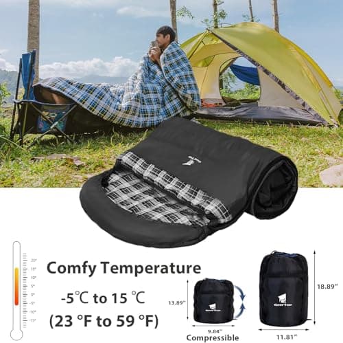 GEERTOP Adult Sleeping Bag XXL 220 x 110 cm, Winter Sleeping Bag with Compression Bag for Hiking, Portable Lightweight for Camping Trekking Outdoor Activities - Image 6