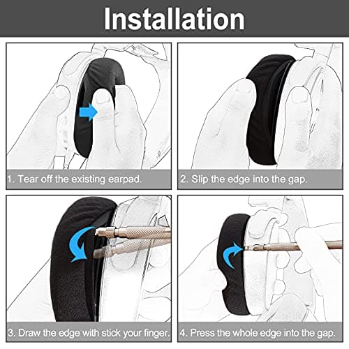 Yizhet 1 Pair 90 mm Replacement Ear Pads for Headphones 90 mm Foam Compatible with Sony, Philips, JBL, ATH, Razer Kraken Headphones (Black) - Image 5