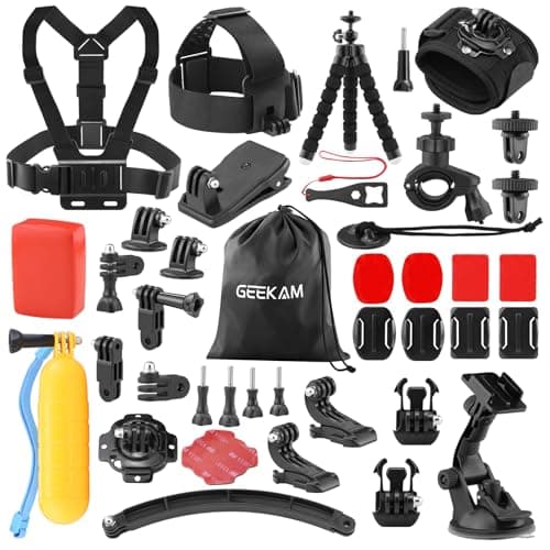 Sports Camera Accessories Kit, Compatible with GoPro, AKASO, Campark, Crosstour, APEMAN, COOAU, Apexcam, WOLFANG, Surfola, SJCAM - Image 2
