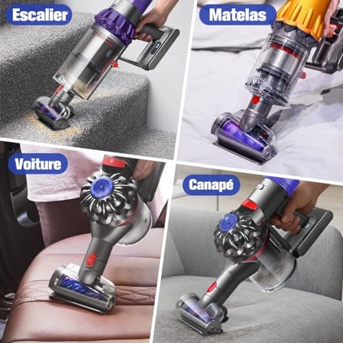 Mini Hair Free Turbine Brush Compatible with Dyson V15 V11 V10 V8 V7 Vacuum Cleaners, Ideal for Cleaning Sofa, Pet Baskets, Mattresses, Stairs - Image 7