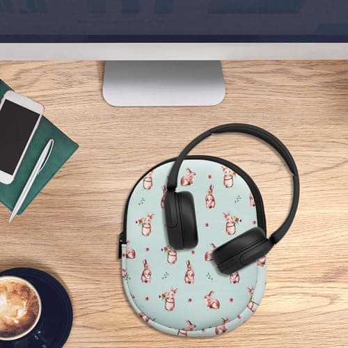 kwmobile Case Compatible with Sony WH-CH520 / WH-CH510 / MDR-ZX110 Soft Neoprene Protective Case for Headphones 21.5 x 16 cm White / Brown / Green Grey - Image 7