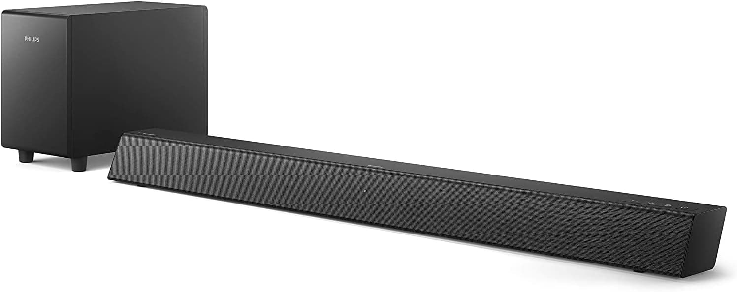 Philips B5305/12 Barre de Son TV Bluetooth avec Caisson de Basse sans Fil (2.1 Canaux, 70 W, Bluetooth, HDMI Arc, Design Géométrique avec Support de Fixation Murale) - Modèle 2020/2021